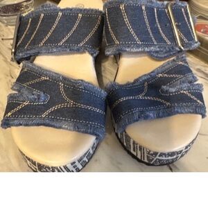 Stylish Blue Denim Platform Sandals